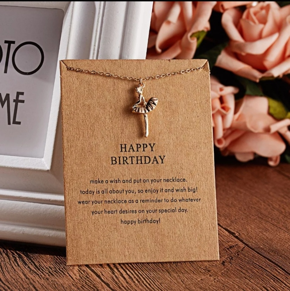 Birthday present necklace ballet dancer